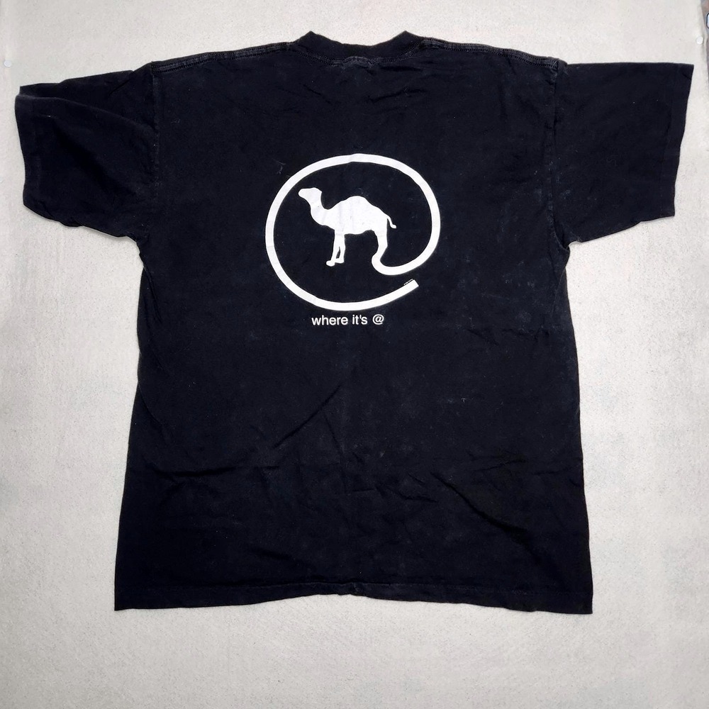 Vintage Camel Cigarettes Promo Black T-shirt Adult XL "Where It's At @ 90s